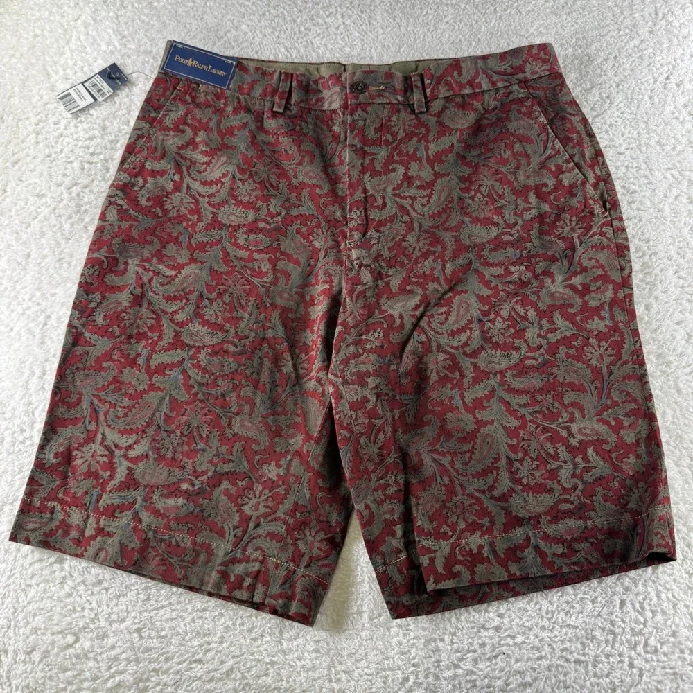 Y2K Polo‎ Ralph Lauren Floral Chino Shorts Men's Size 34 Waist 11